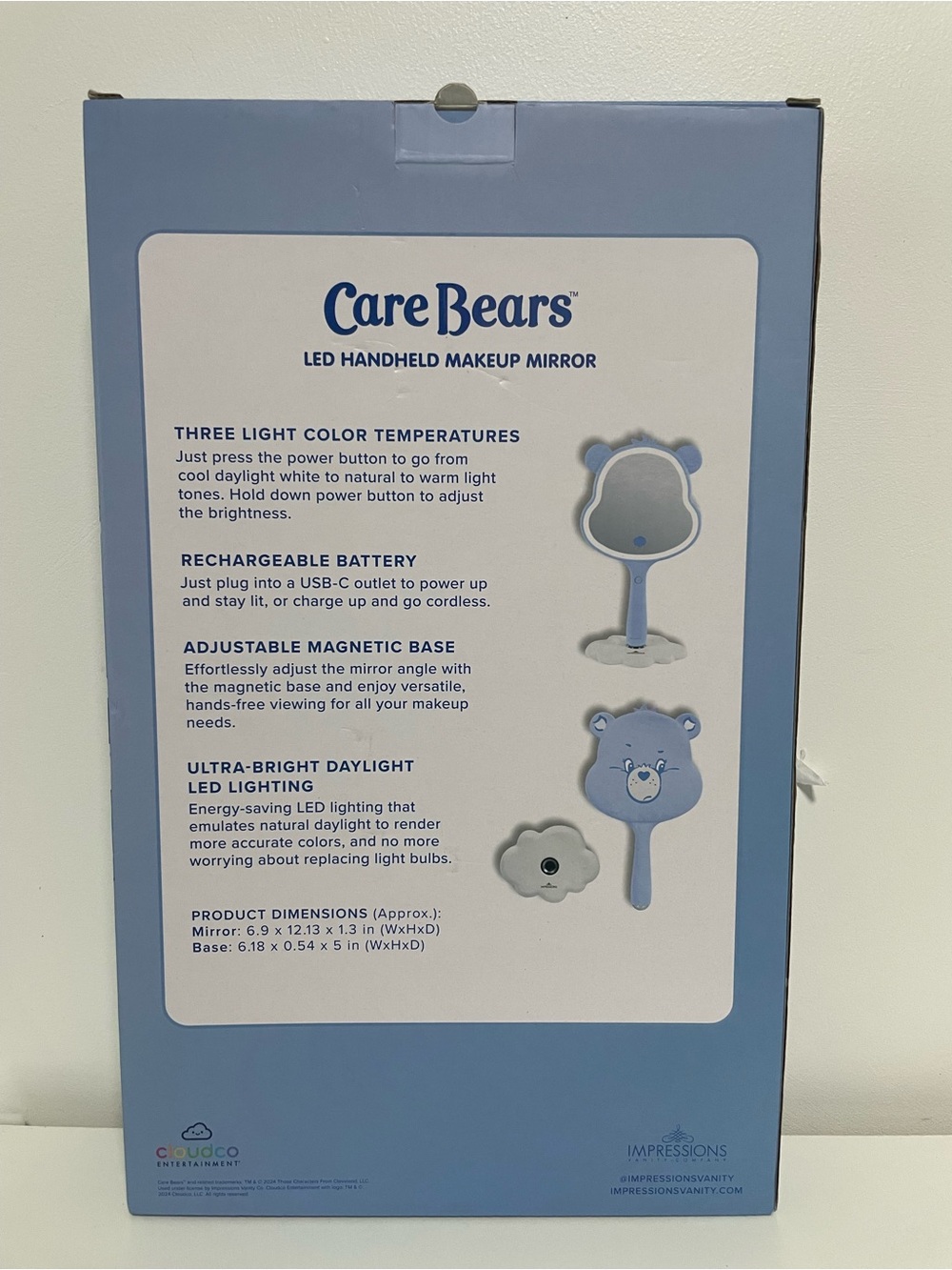 Care Bears Blue Grumpy Bear LED Handheld Makeup Mirror - Picture 2 of 2